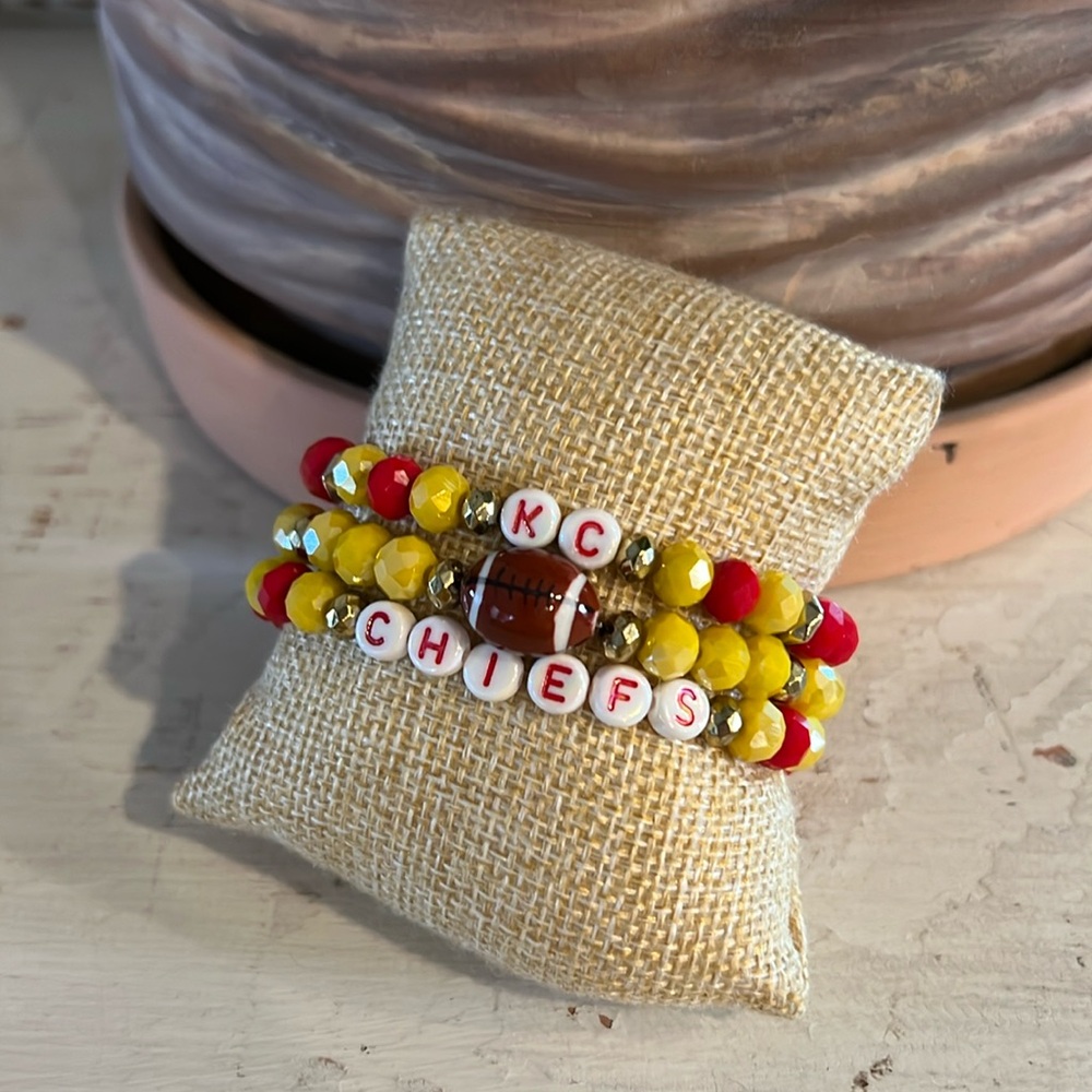 Kansas City Chiefs (3) Piece Bracelet Stack 🏈